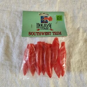 Vintage Chili Pepper Light Covers Holiday Time Southwest Trim Pack of 10 NEW